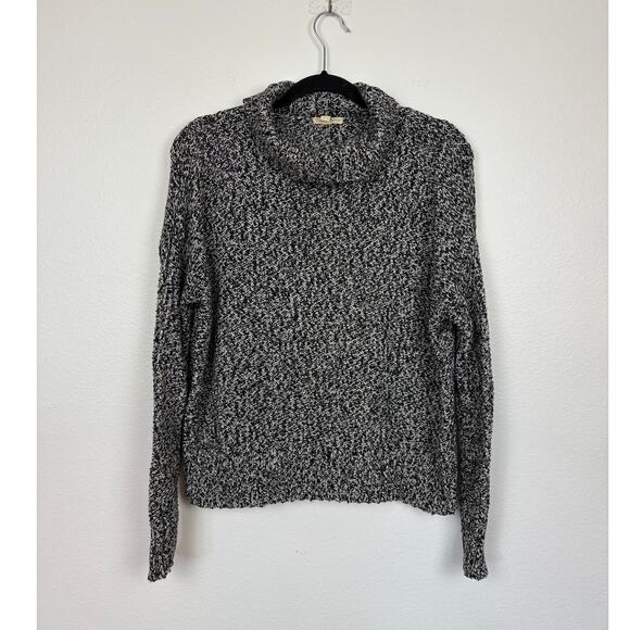 Eileen Fisher Organic Cotton Cashmere Knit Speckled Mock Neck Crochet Sweater XS - Picture 2 of 6